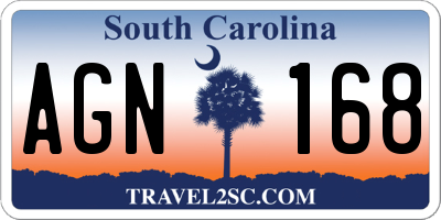 SC license plate AGN168