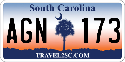 SC license plate AGN173