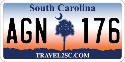 SC license plate AGN176