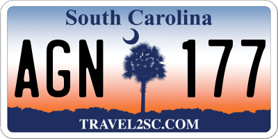 SC license plate AGN177