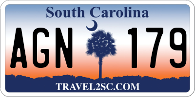 SC license plate AGN179