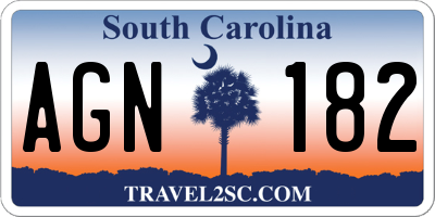 SC license plate AGN182