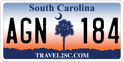 SC license plate AGN184
