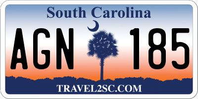 SC license plate AGN185