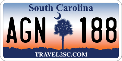 SC license plate AGN188