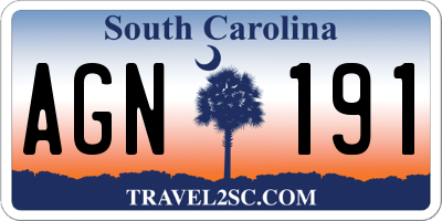 SC license plate AGN191