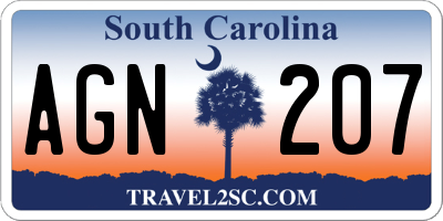 SC license plate AGN207