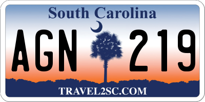 SC license plate AGN219