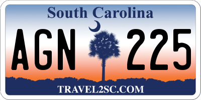 SC license plate AGN225