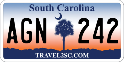 SC license plate AGN242