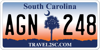 SC license plate AGN248