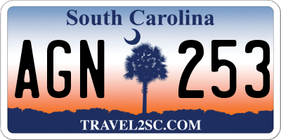 SC license plate AGN253