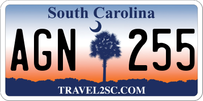 SC license plate AGN255