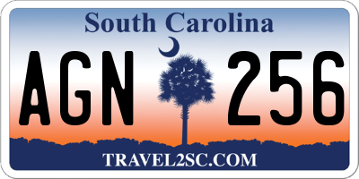 SC license plate AGN256