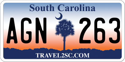 SC license plate AGN263