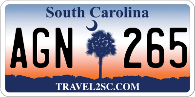 SC license plate AGN265