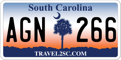 SC license plate AGN266