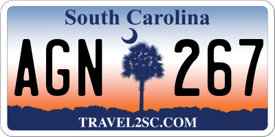 SC license plate AGN267