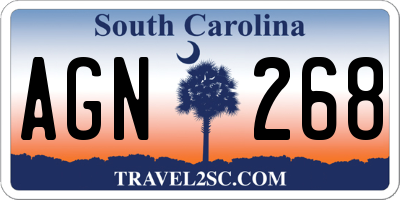 SC license plate AGN268