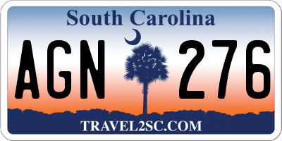 SC license plate AGN276