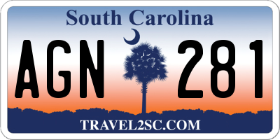 SC license plate AGN281