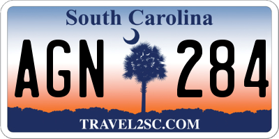 SC license plate AGN284