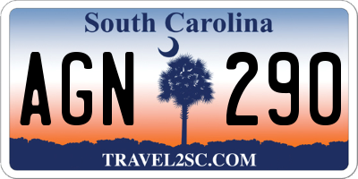 SC license plate AGN290