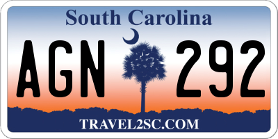 SC license plate AGN292