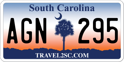SC license plate AGN295