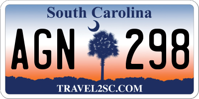 SC license plate AGN298