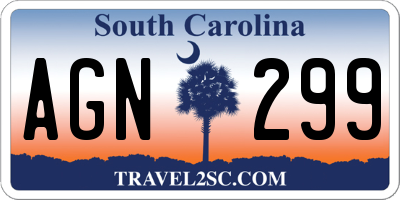 SC license plate AGN299