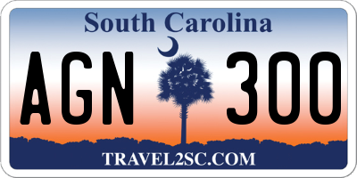 SC license plate AGN300
