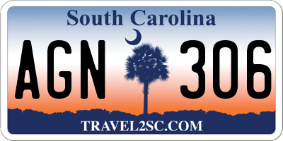 SC license plate AGN306