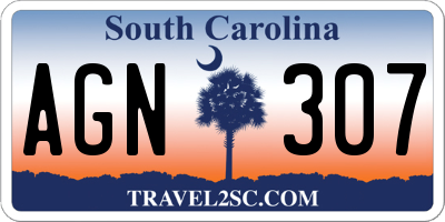 SC license plate AGN307