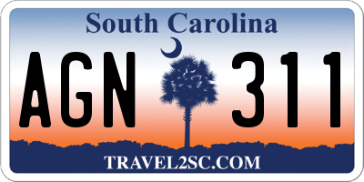 SC license plate AGN311
