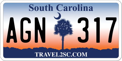 SC license plate AGN317