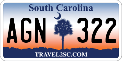 SC license plate AGN322