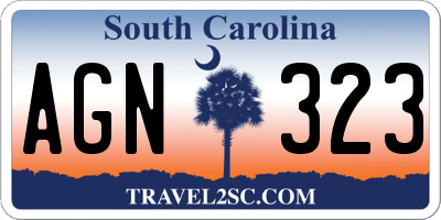 SC license plate AGN323