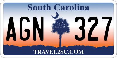SC license plate AGN327