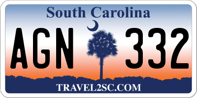 SC license plate AGN332