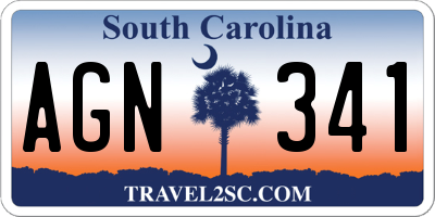 SC license plate AGN341