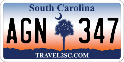 SC license plate AGN347