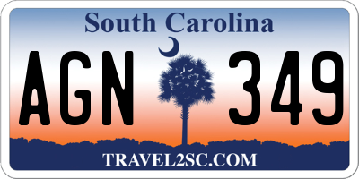 SC license plate AGN349