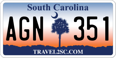 SC license plate AGN351