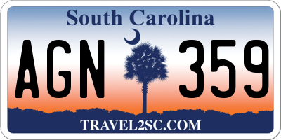 SC license plate AGN359