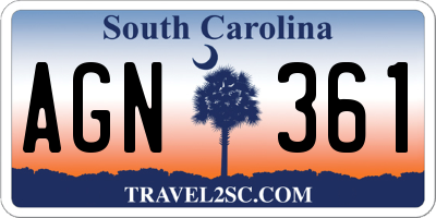 SC license plate AGN361