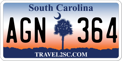 SC license plate AGN364