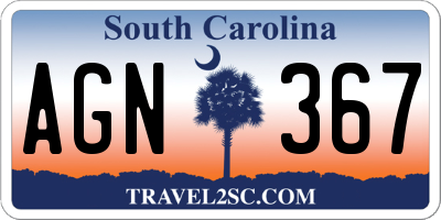 SC license plate AGN367