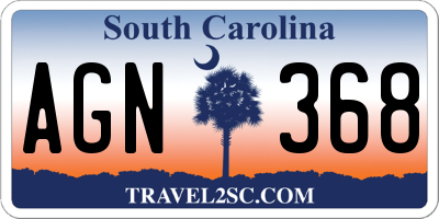 SC license plate AGN368