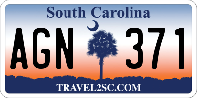 SC license plate AGN371